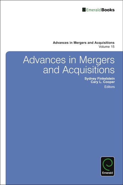 Book cover image for Advances in Mergers and Acquisitions ISBN: 9781786353948